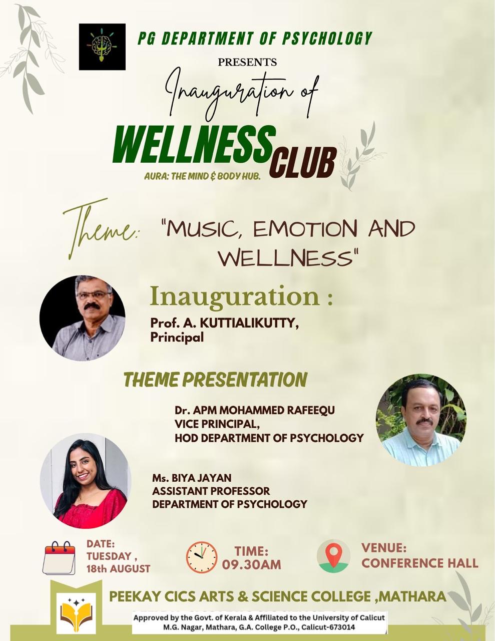 Inauguration of WELLNESS CLUB